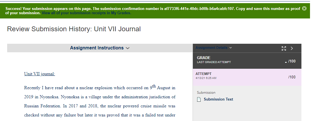 Unit VII Journal